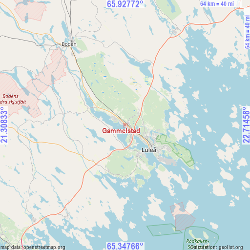 Gammelstad on map