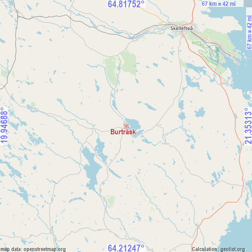 Burträsk on map