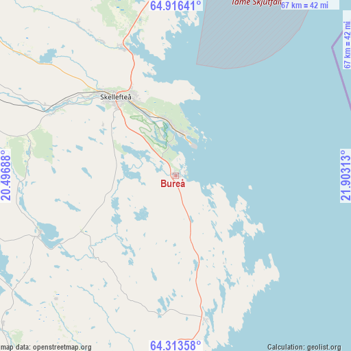 Bureå on map