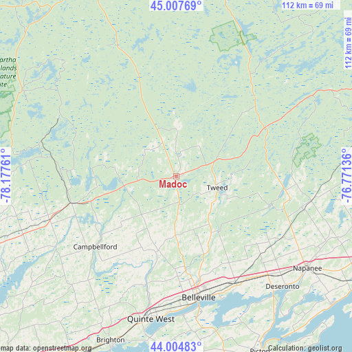 Madoc on map