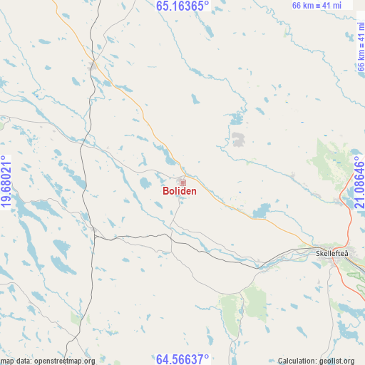 Boliden on map