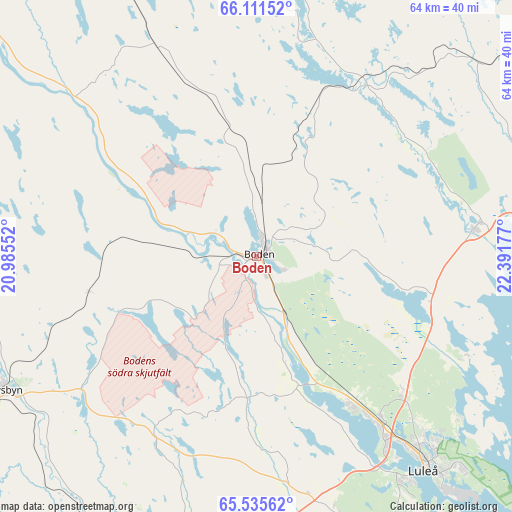 Boden on map