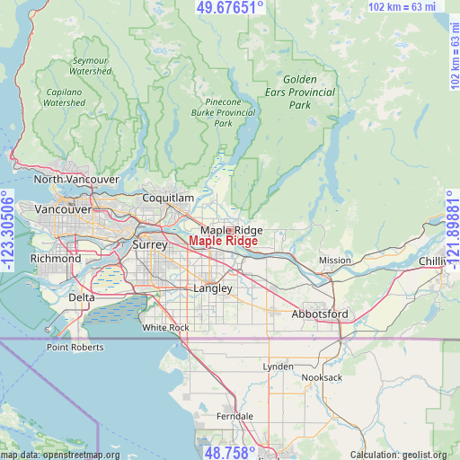 Maple Ridge on map