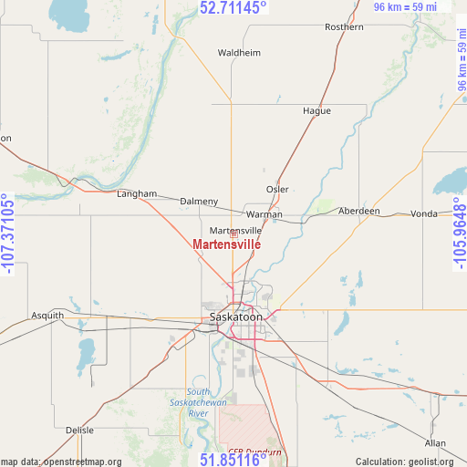 Martensville on map