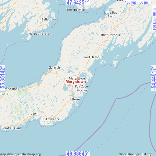 Marystown on map