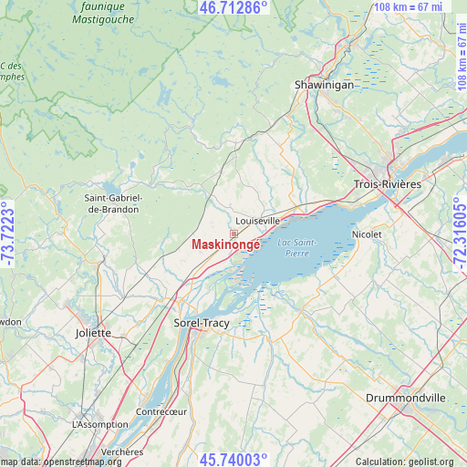 Maskinongé on map