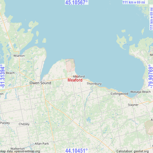 Meaford on map