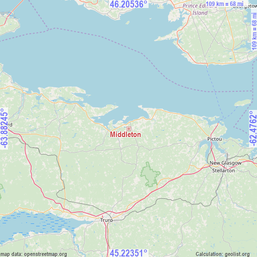 Middleton on map