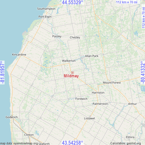 Mildmay on map