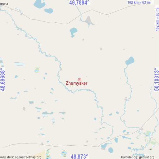 Zhumysker on map