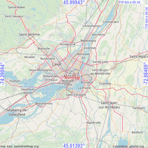Montréal on map