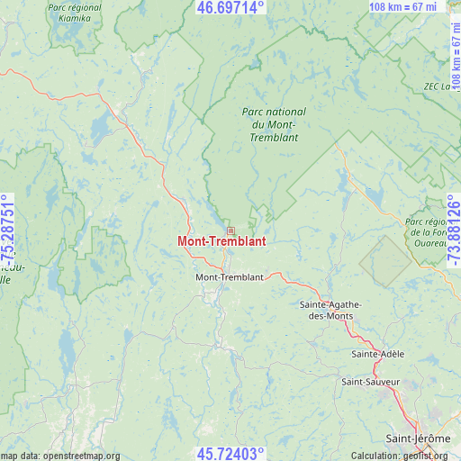 Mont-Tremblant on map
