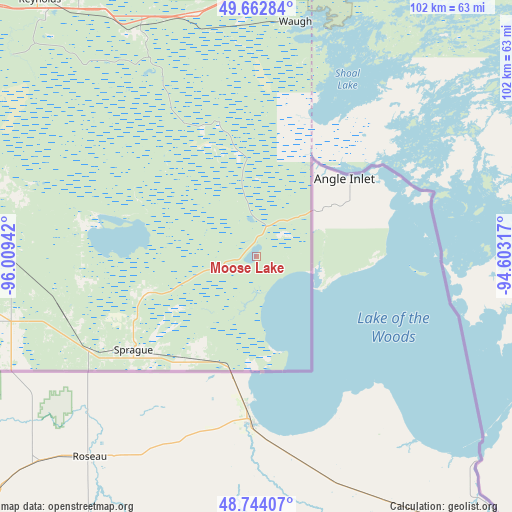 Moose Lake on map