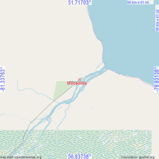 Moosonee on map