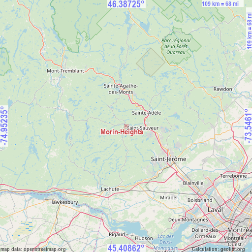 Morin-Heights on map