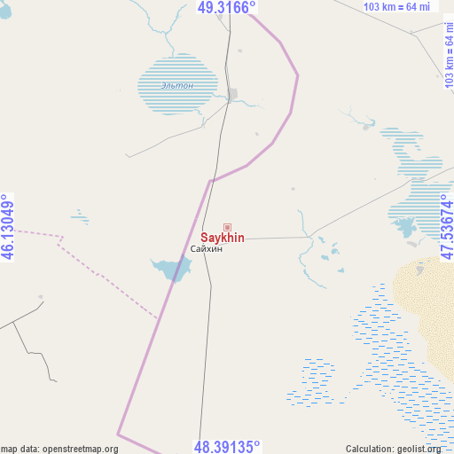 Saykhin on map