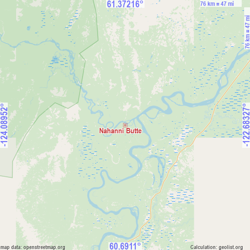 Nahanni Butte on map