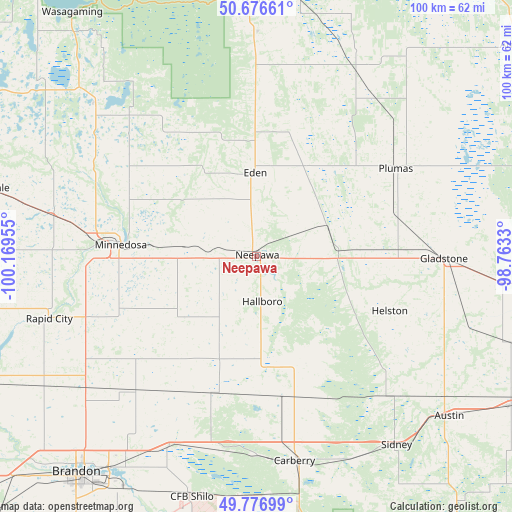 Neepawa on map