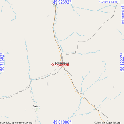 Kandyagash on map