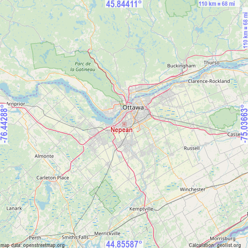 Nepean on map