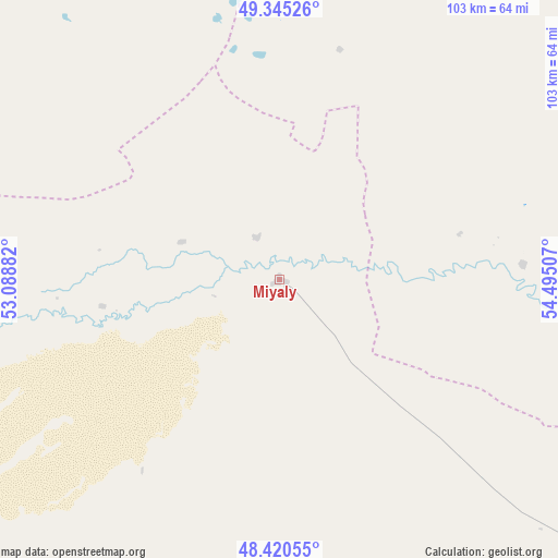 Miyaly on map