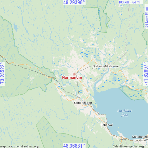 Normandin on map
