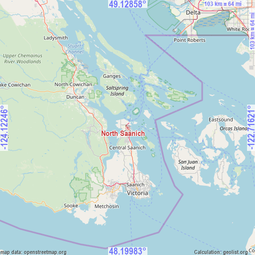 North Saanich on map