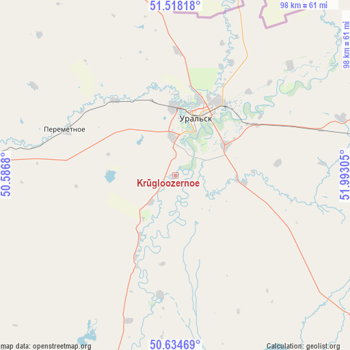 Krūgloozernoe on map