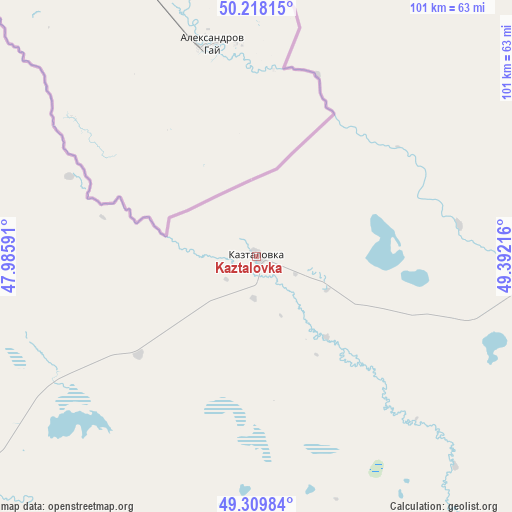 Kaztalovka on map