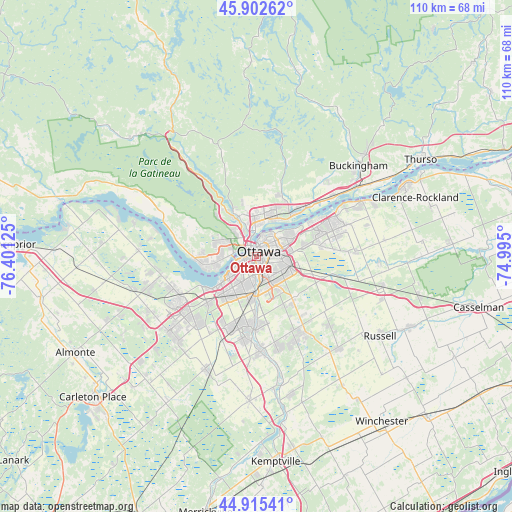 Ottawa on map