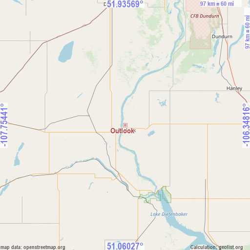 Outlook on map