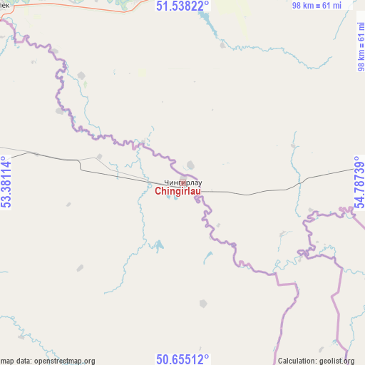 Chingirlau on map
