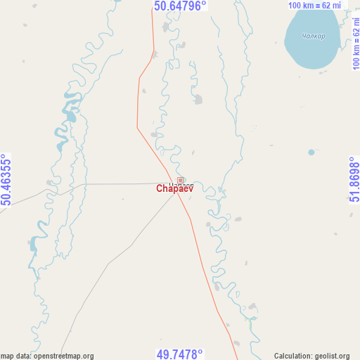 Chapaev on map