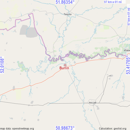 Burlin on map