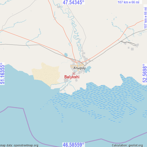 Balykshi on map