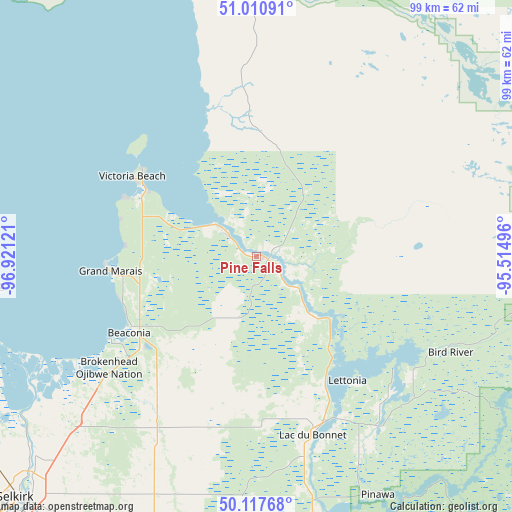 Pine Falls on map