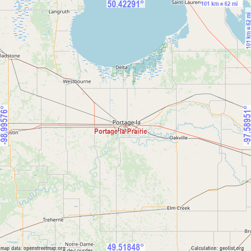Portage la Prairie on map