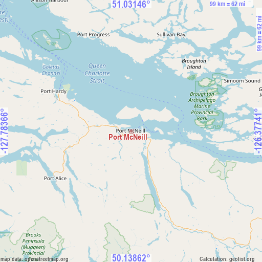 Port McNeill on map