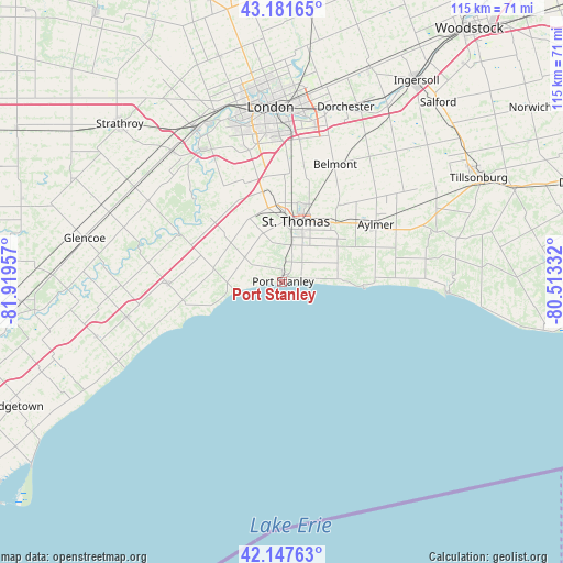 Port Stanley on map