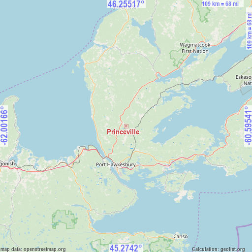 Princeville on map