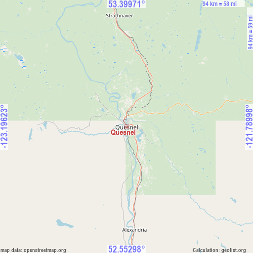 Quesnel on map