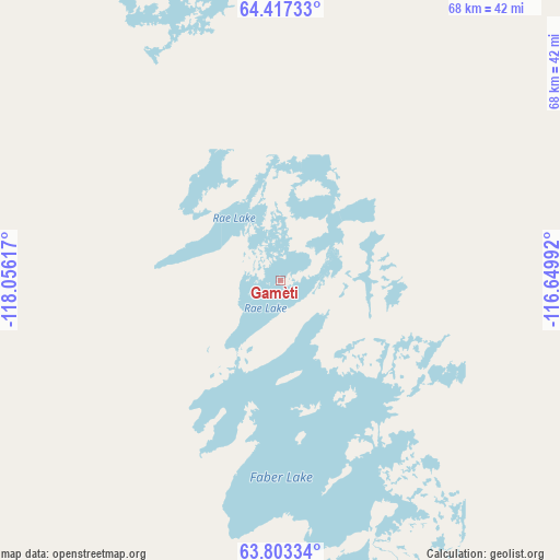 Gamèti on map