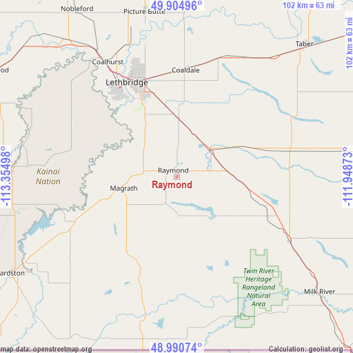 Raymond on map