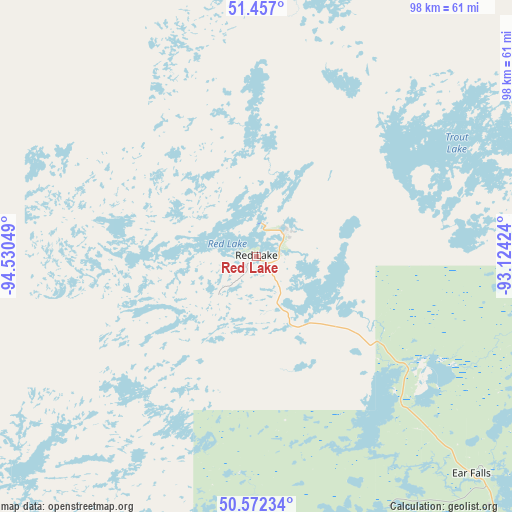 Red Lake on map
