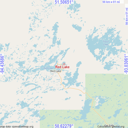 Red Lake on map