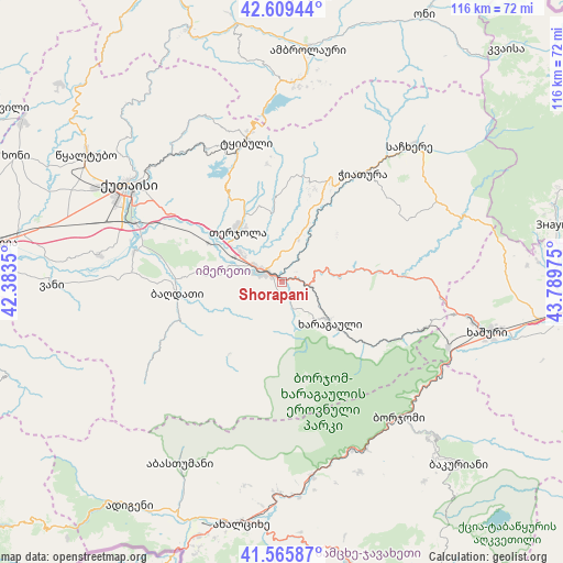 Shorapani on map