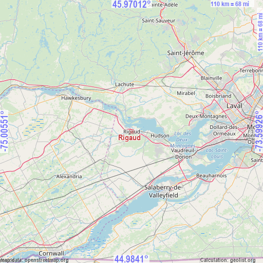 Rigaud on map