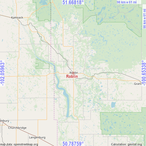 Roblin on map