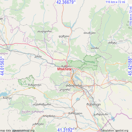 Mtskheta on map