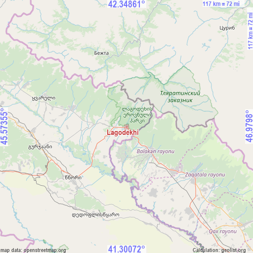 Lagodekhi on map